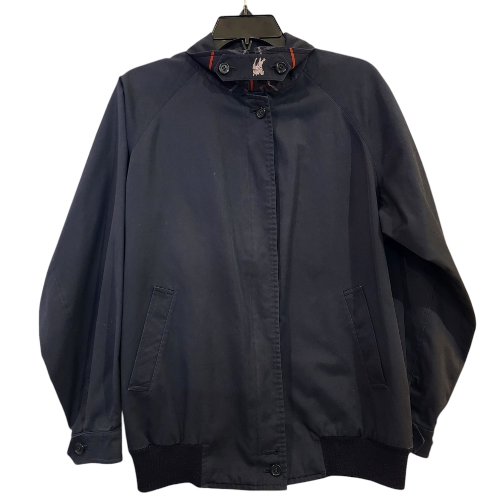 80s Burberrys Vintage Navy Nova-Check Y2k Bomber Jacket Size S/M